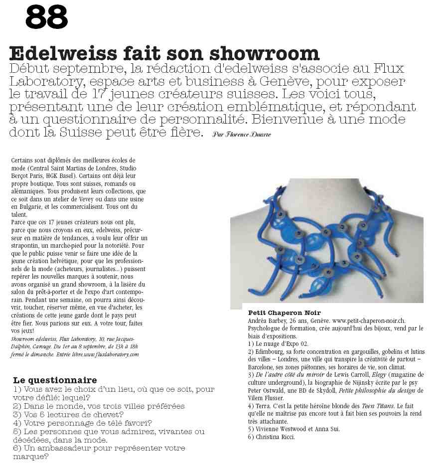 Article Showroom Edelweiss